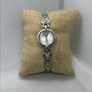 Silver Heart Link Watch